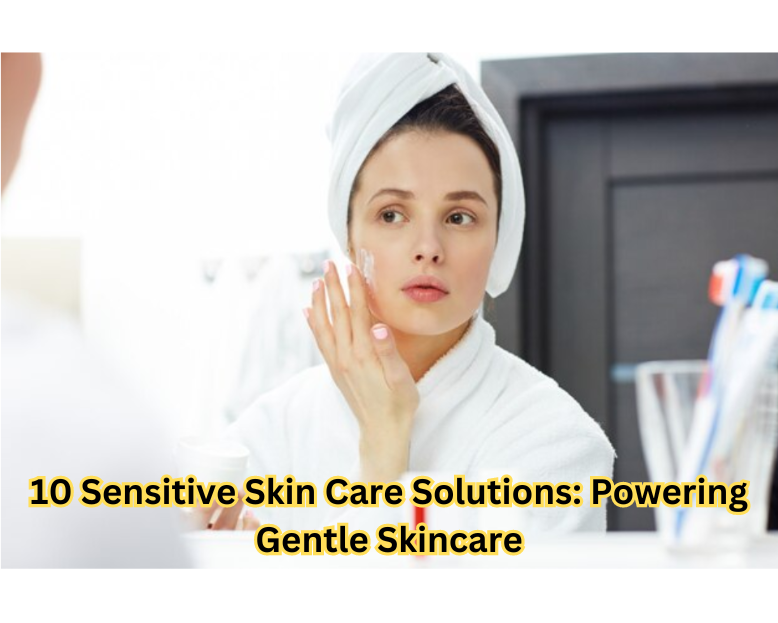 "Illustration of skincare products for sensitive skin care solutions"